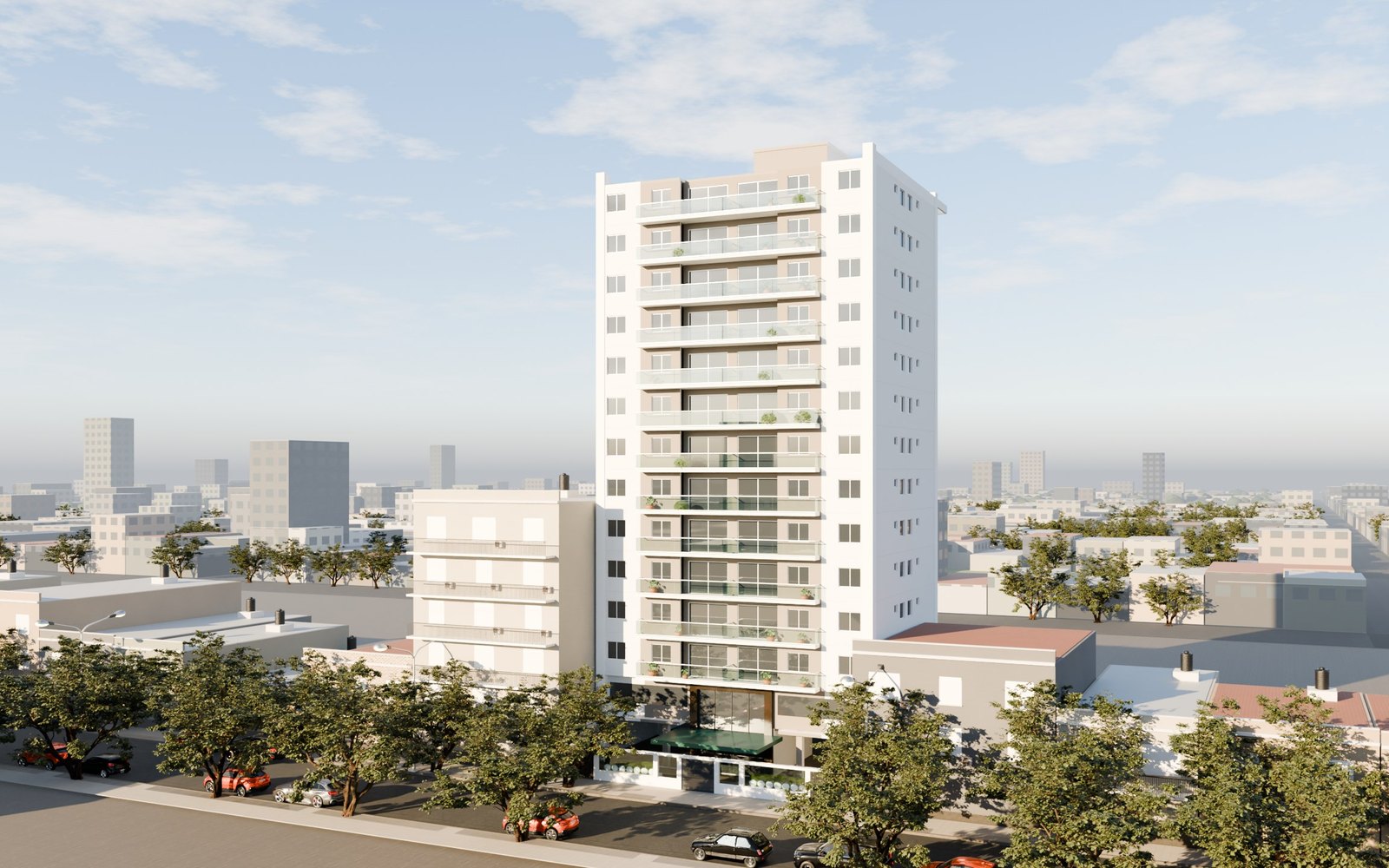 Demo de un edificio en pozo de doce pisos con selector de pisos y unidades