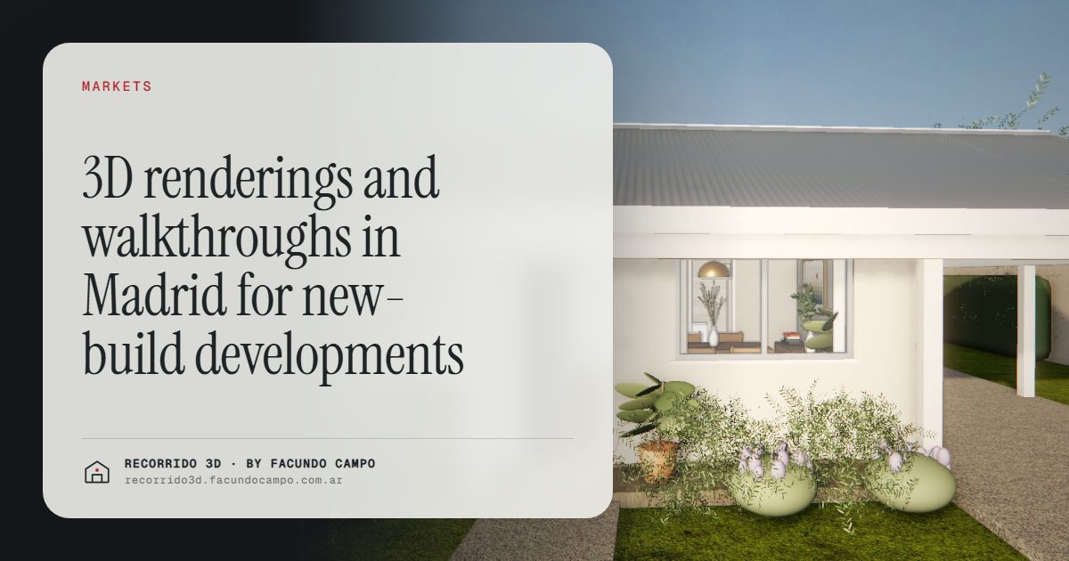 3D renderings and walkthroughs in Madrid for new-build developments · Recorrido 3D