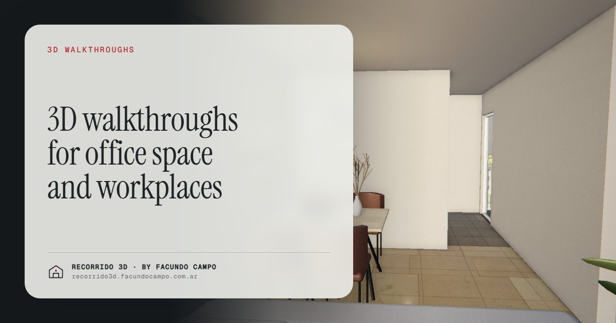 3D walkthroughs for office space and workplaces · Recorrido 3D