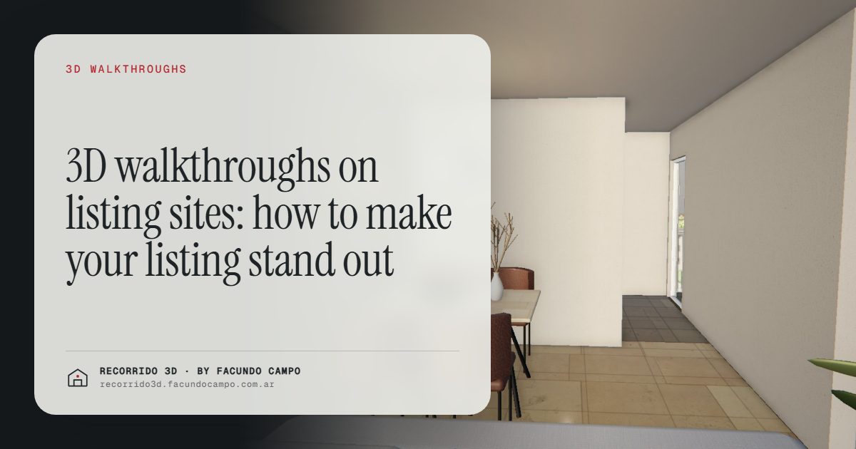 3D walkthroughs on listing sites: how to make your listing stand out · Recorrido 3D