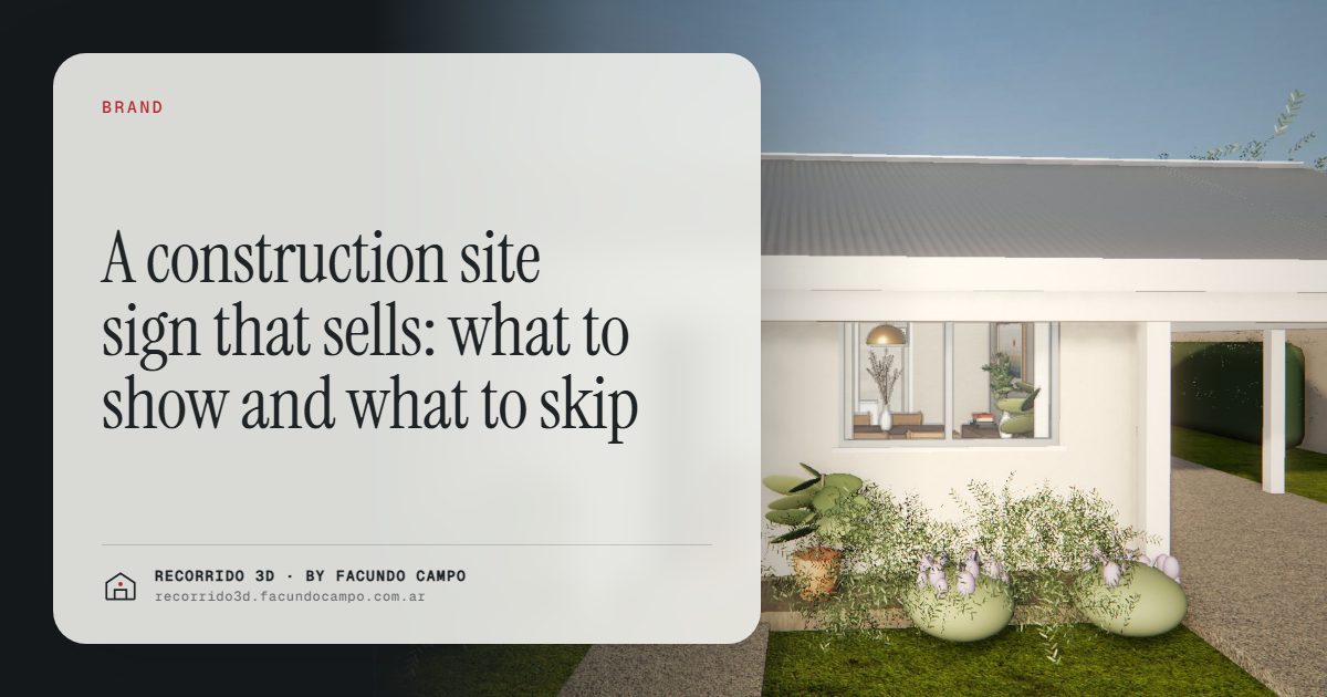 A construction site sign that sells: what to show and what to skip · Recorrido 3D