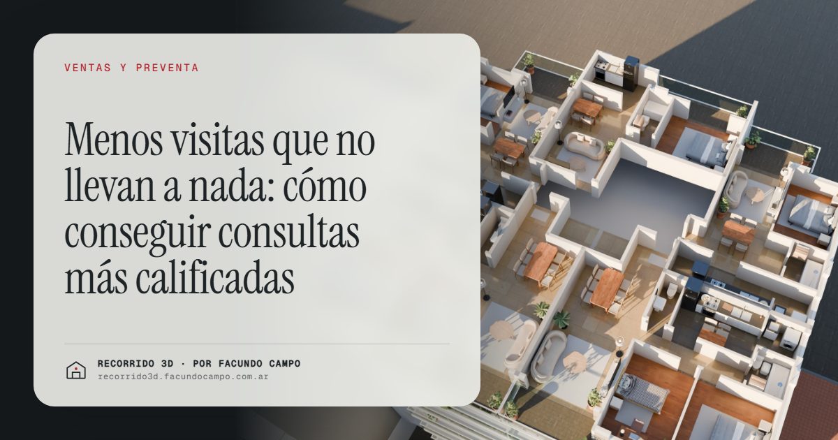 Menos visitas que no llevan a nada: cómo conseguir consultas más calificadas · Recorrido 3D