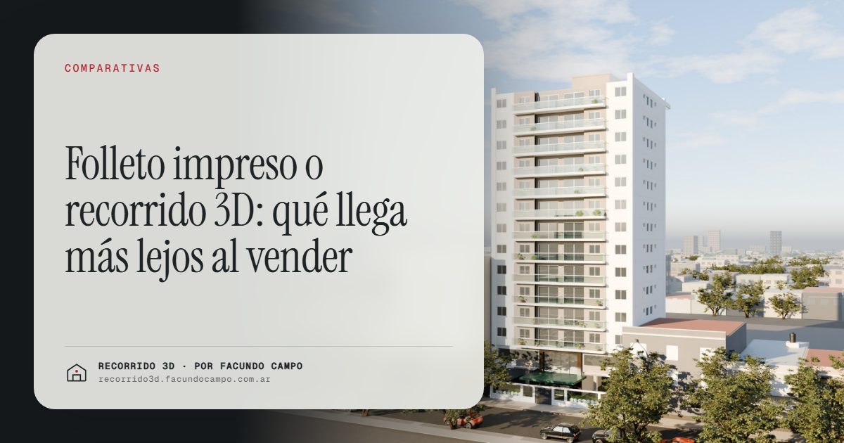 Folleto impreso o recorrido 3D: qué llega más lejos al vender · Recorrido 3D