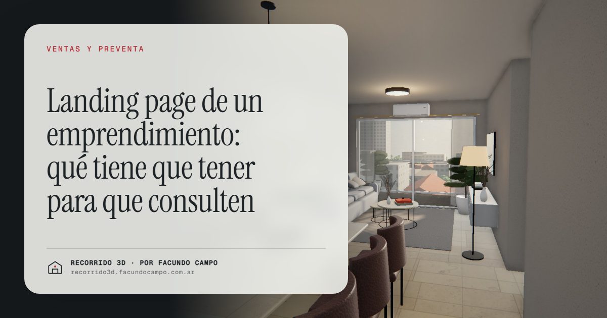 Landing page de un emprendimiento: qué tiene que tener para que consulten · Recorrido 3D