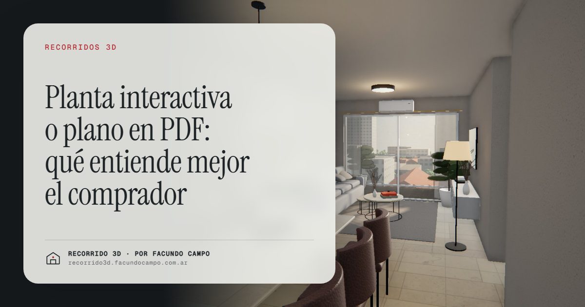 Planta interactiva o plano en PDF: qué entiende mejor el comprador · Recorrido 3D