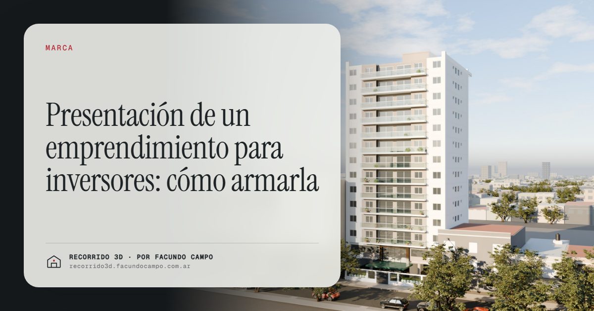 Presentación de un emprendimiento para inversores: cómo armarla · Recorrido 3D
