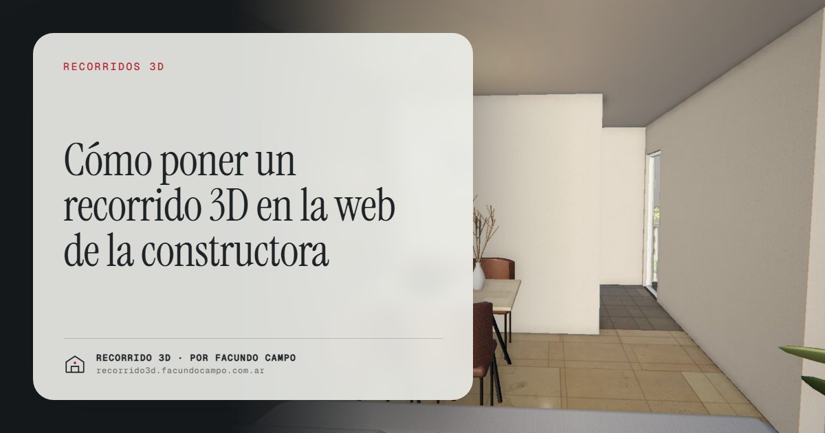 Cómo poner un recorrido 3D en la web de la constructora · Recorrido 3D