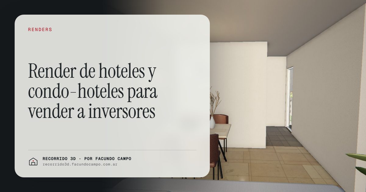 Render de hoteles y condo-hoteles para vender a inversores · Recorrido 3D
