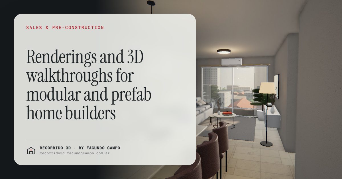Renderings and 3D walkthroughs for modular and prefab home builders · Recorrido 3D