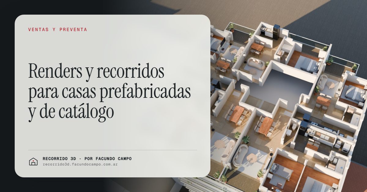 Renders y recorridos para casas prefabricadas y de catálogo · Recorrido 3D