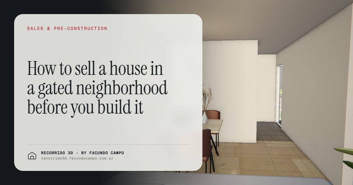 How to sell a house in a gated neighborhood before you build it · Recorrido 3D