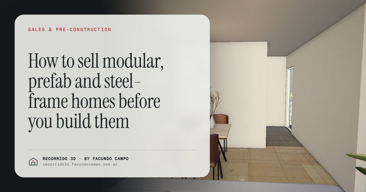 How to sell modular, prefab and steel-frame homes before you build them · Recorrido 3D