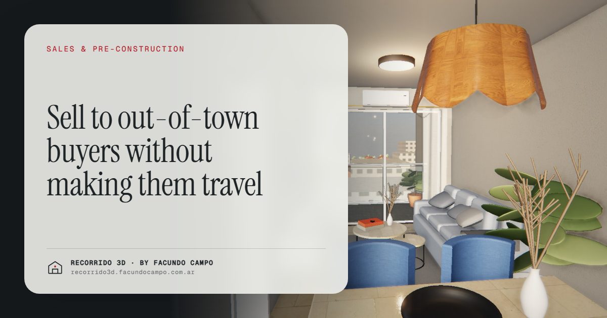 Sell to out-of-town buyers without making them travel · Recorrido 3D