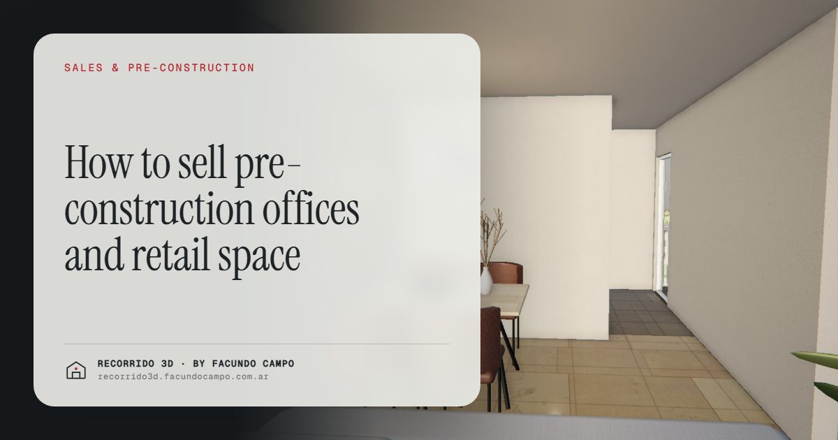 How to sell pre-construction offices and retail space · Recorrido 3D