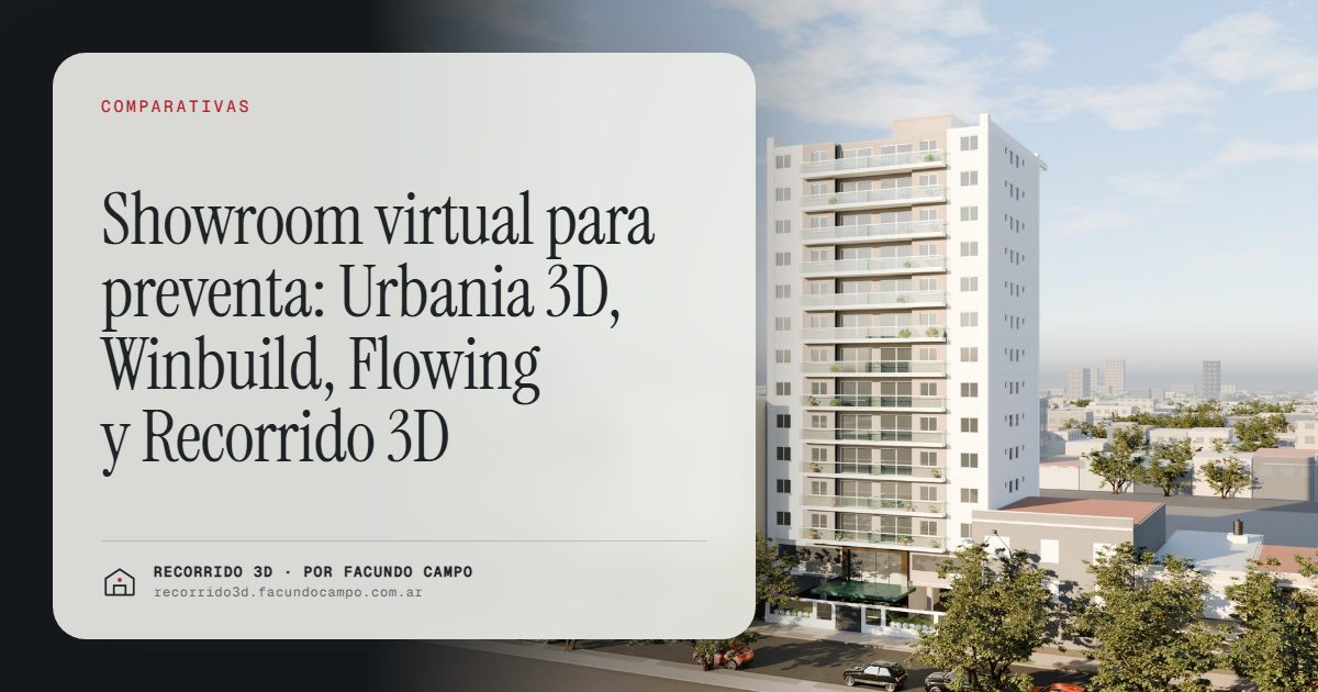 Showroom virtual para preventa: Urbania 3D, Winbuild, Flowing y Recorrido 3D · Recorrido 3D