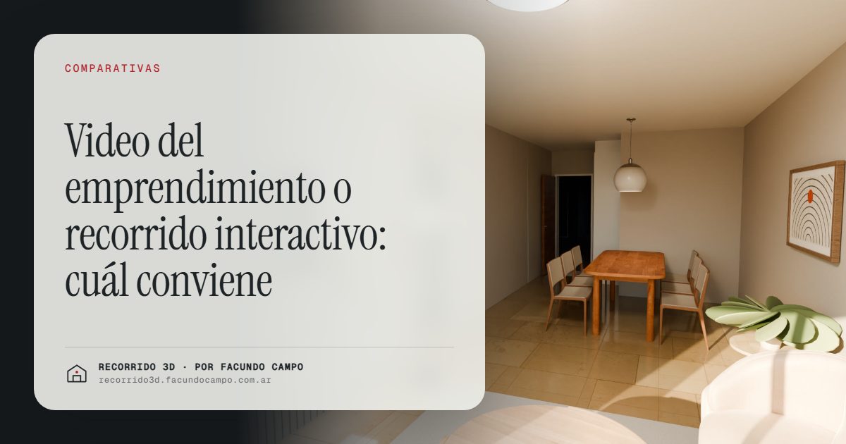 Video del emprendimiento o recorrido interactivo: cuál conviene · Recorrido 3D