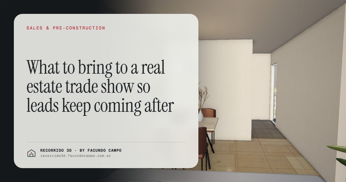 What to bring to a real estate trade show so leads keep coming after · Recorrido 3D